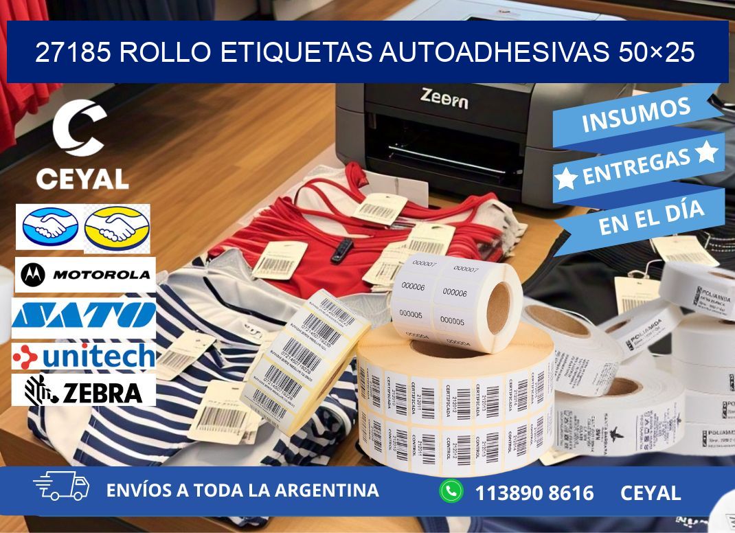 27185 Rollo Etiquetas autoadhesivas 50×25