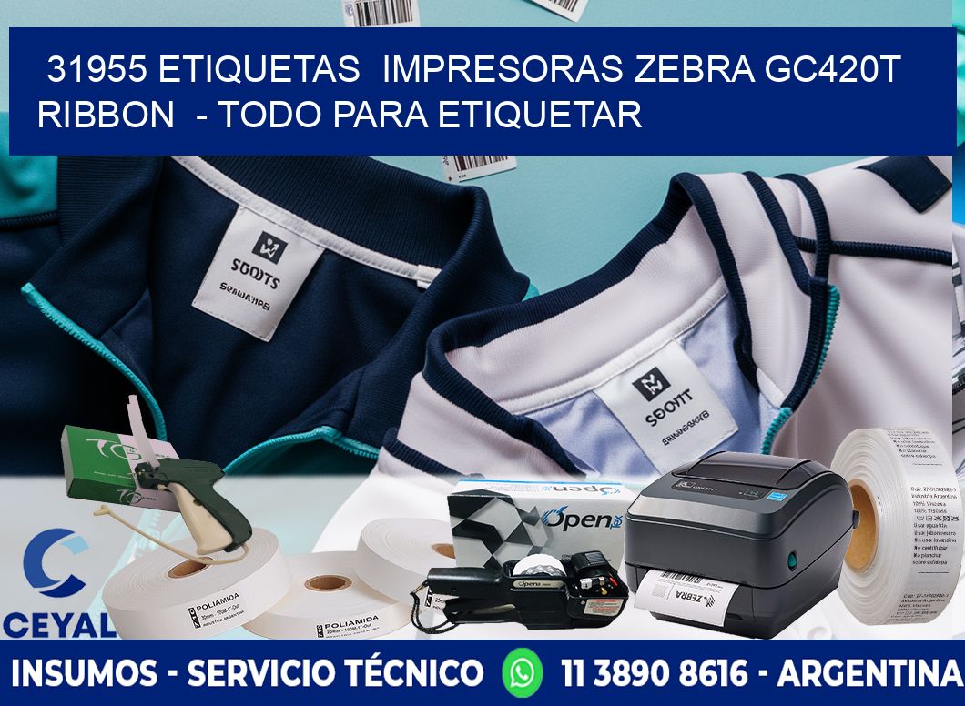 31955 etiquetas  impresoras zebra gc420t ribbon  - Todo para Etiquetar