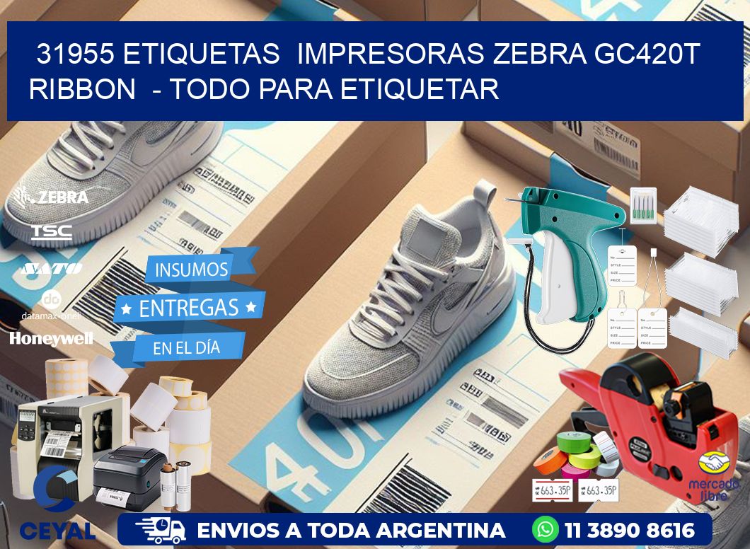 31955 etiquetas  impresoras zebra gc420t ribbon  - Todo para Etiquetar