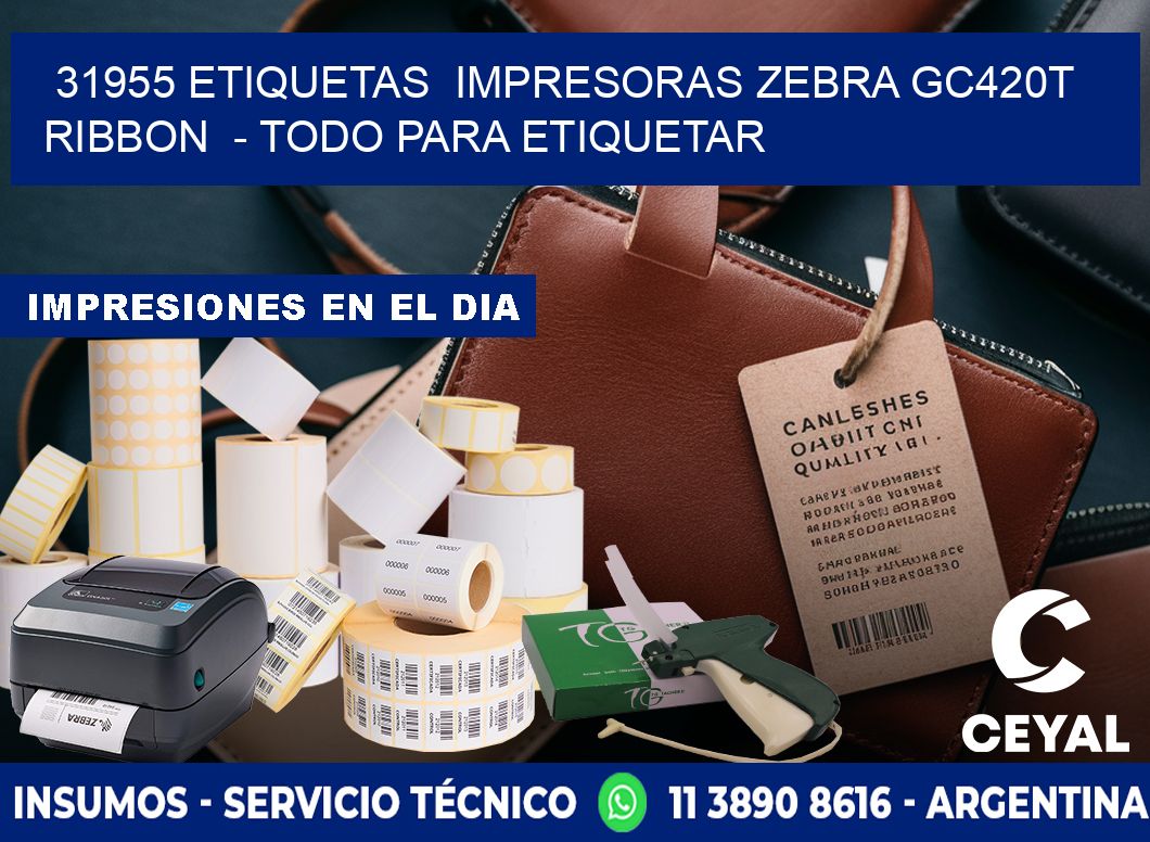 31955 etiquetas  impresoras zebra gc420t ribbon  - Todo para Etiquetar