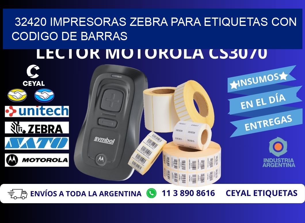 32420 impresoras zebra para etiquetas con codigo de barras