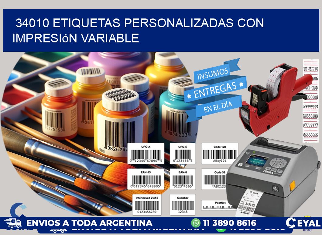 34010 etiquetas personalizadas con impresión variable
