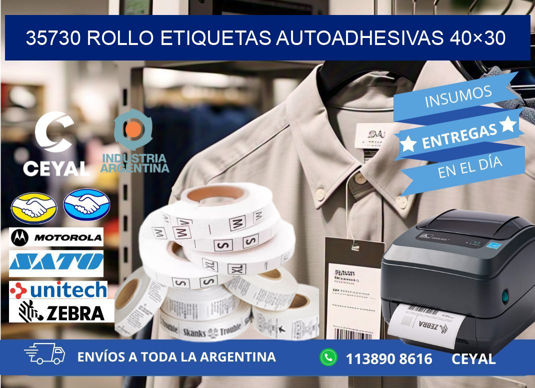 35730 Rollo Etiquetas autoadhesivas 40×30