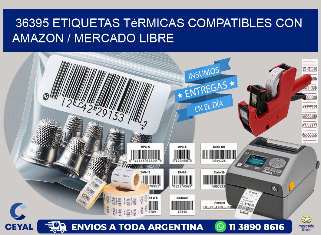36395 etiquetas térmicas compatibles con Amazon / Mercado Libre