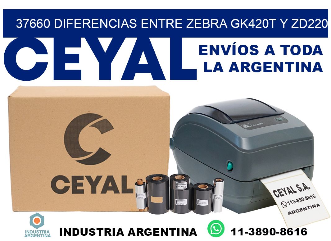 37660 diferencias entre zebra gk420t y zd220