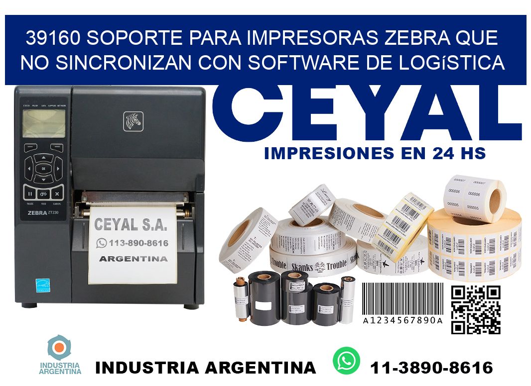 39160 soporte para impresoras zebra que no sincronizan con software de logística