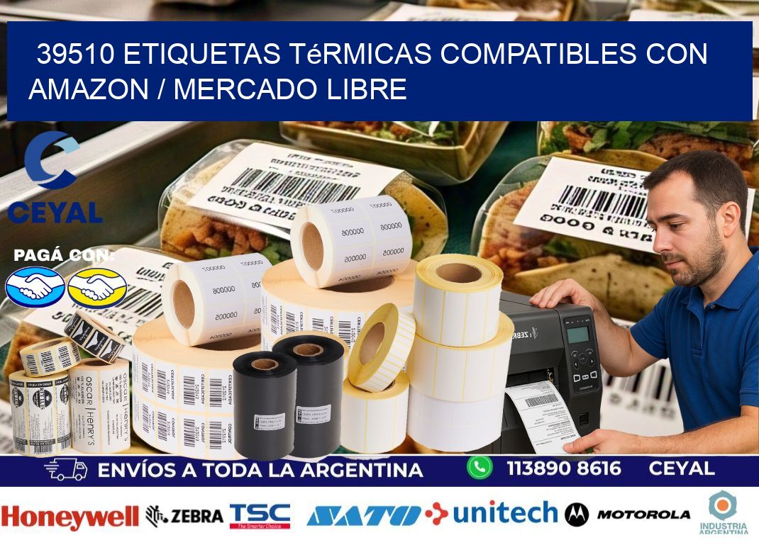 39510 etiquetas térmicas compatibles con Amazon / Mercado Libre