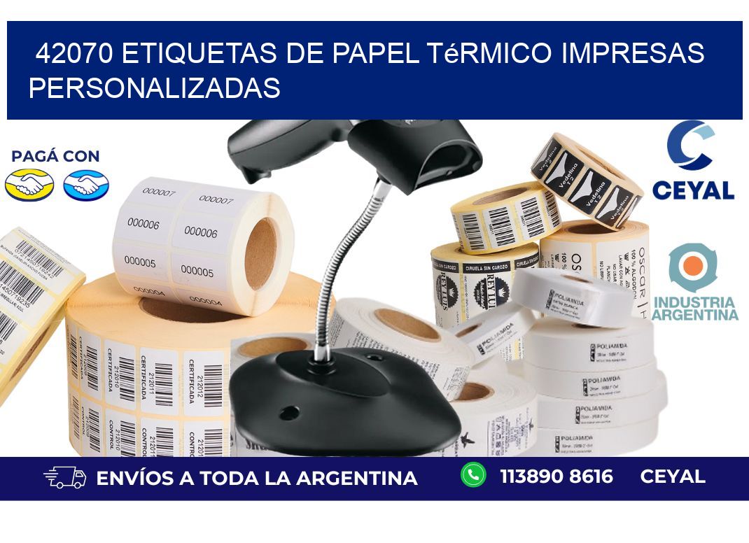42070 Etiquetas de papel térmico impresas personalizadas