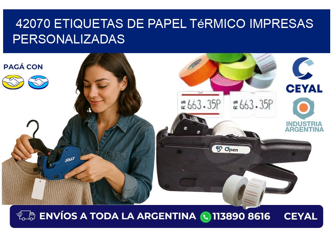 42070 Etiquetas de papel térmico impresas personalizadas