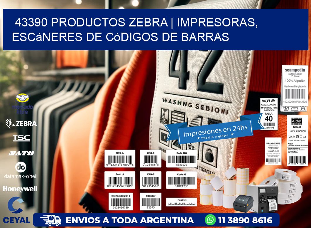 43390 Productos Zebra | Impresoras, escáneres de códigos de barras