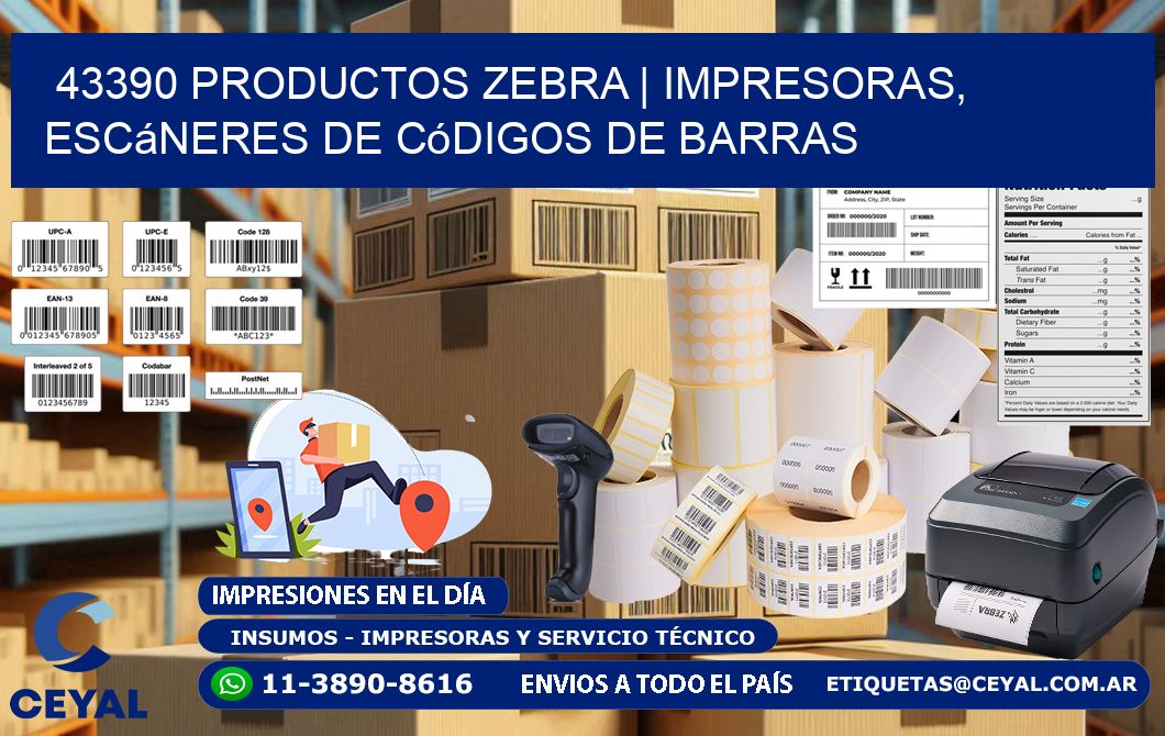 43390 Productos Zebra | Impresoras, escáneres de códigos de barras