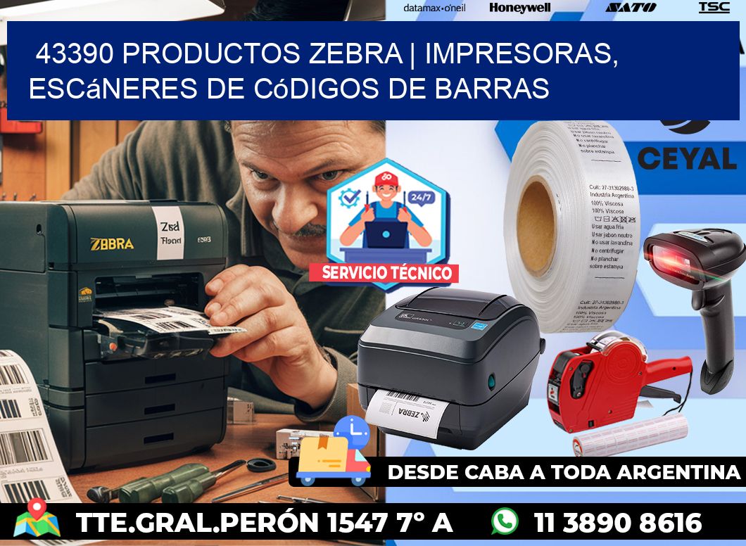 43390 Productos Zebra | Impresoras, escáneres de códigos de barras