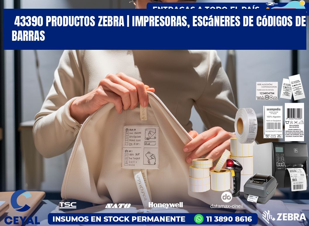 43390 Productos Zebra | Impresoras, escáneres de códigos de barras