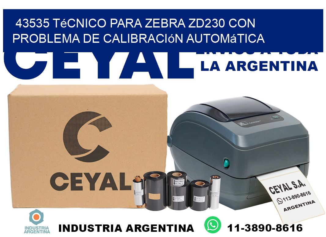 43535 técnico para zebra zd230 con problema de calibración automática