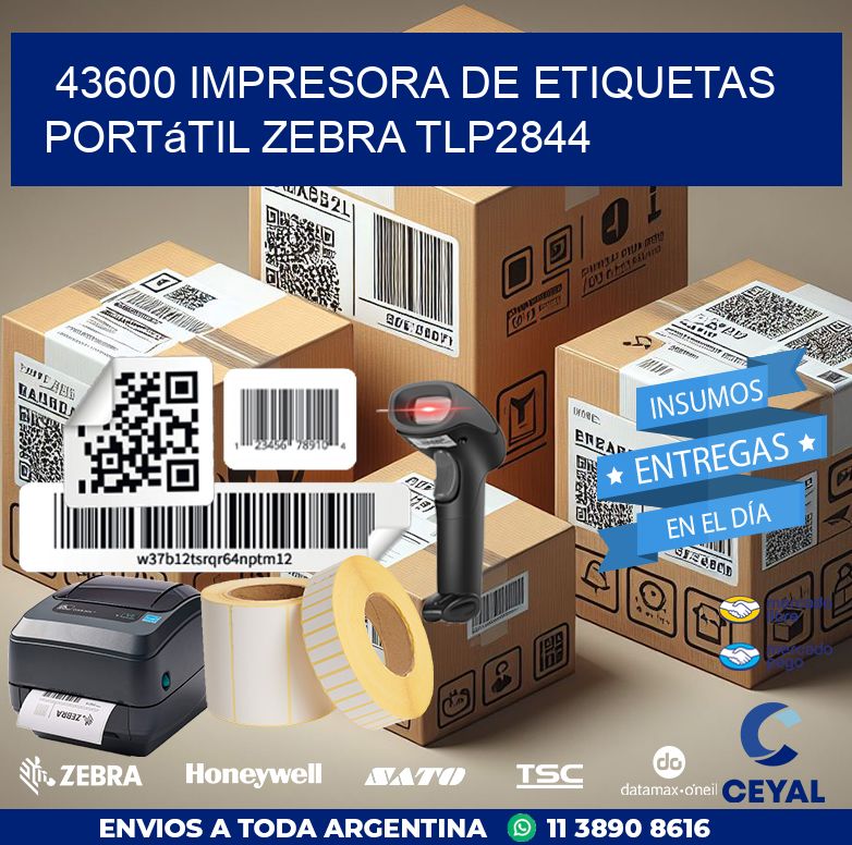43600 impresora de etiquetas portátil Zebra TLP2844