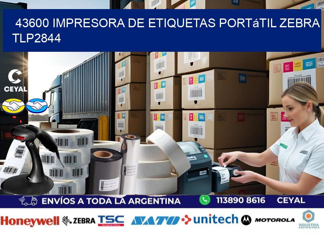 43600 impresora de etiquetas portátil Zebra TLP2844