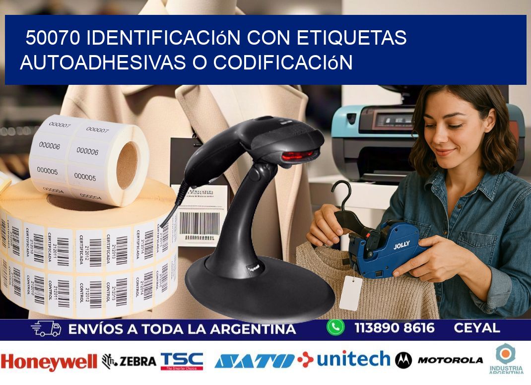 50070 identificación con etiquetas autoadhesivas o codificación