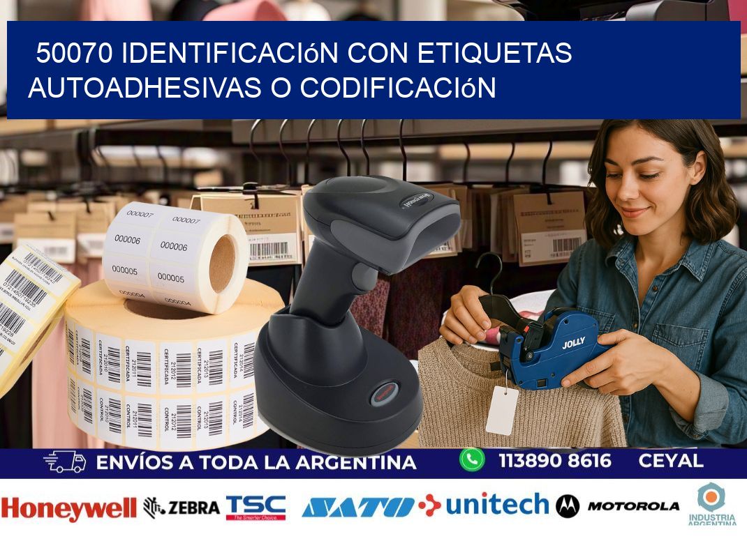 50070 identificación con etiquetas autoadhesivas o codificación