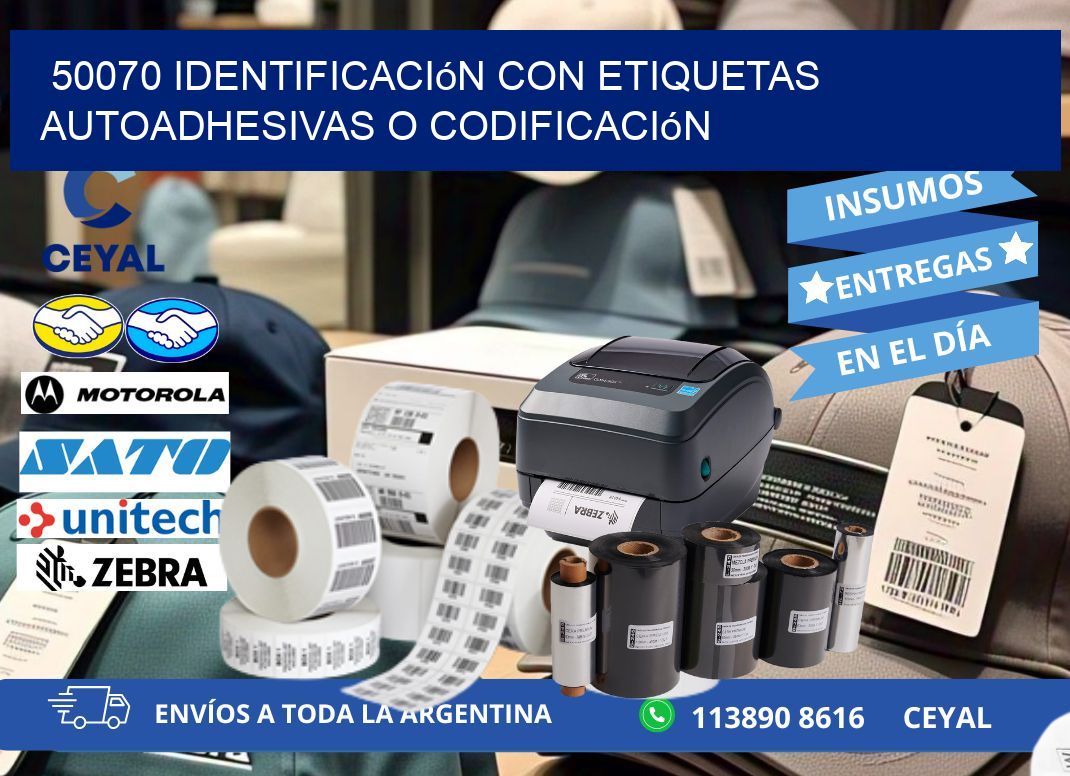 50070 identificación con etiquetas autoadhesivas o codificación