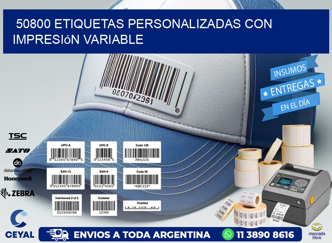 50800 etiquetas personalizadas con impresión variable