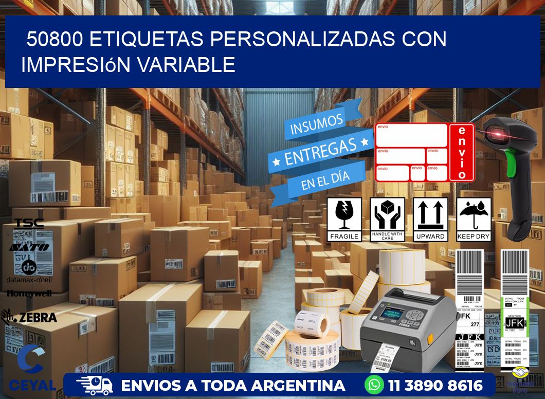 50800 etiquetas personalizadas con impresión variable