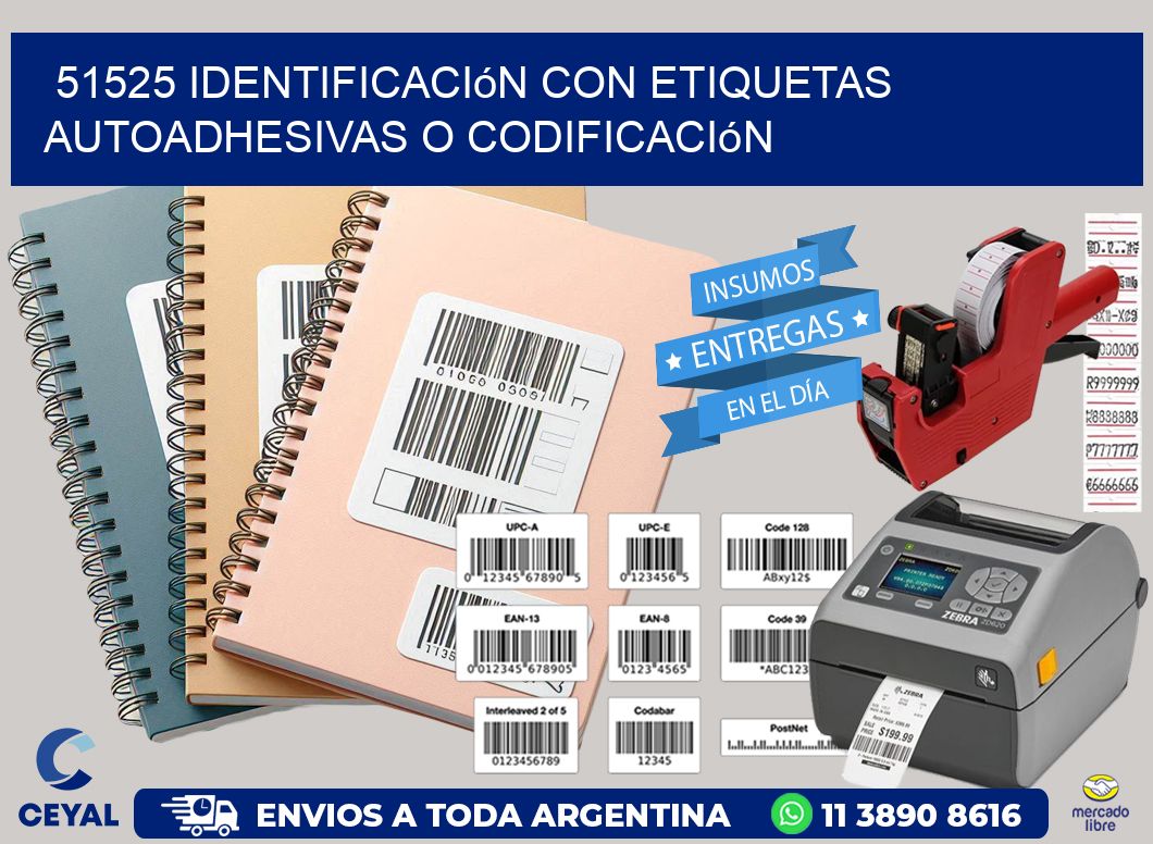 51525 identificación con etiquetas autoadhesivas o codificación