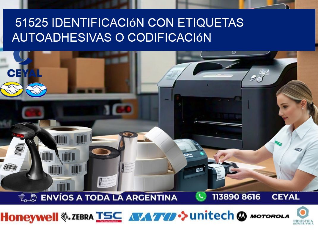 51525 identificación con etiquetas autoadhesivas o codificación
