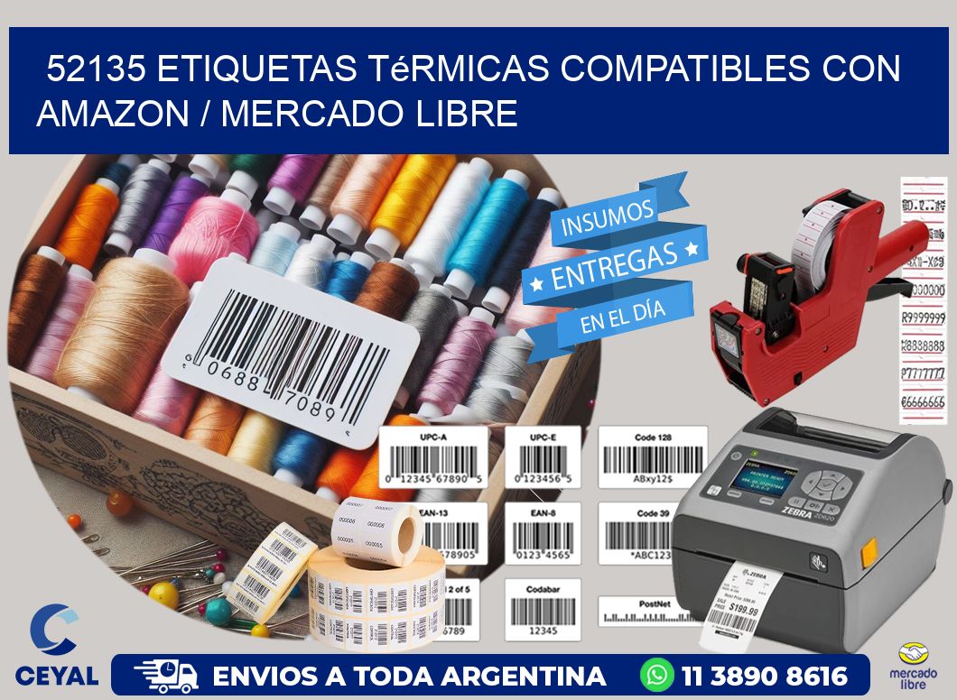 52135 etiquetas térmicas compatibles con Amazon / Mercado Libre
