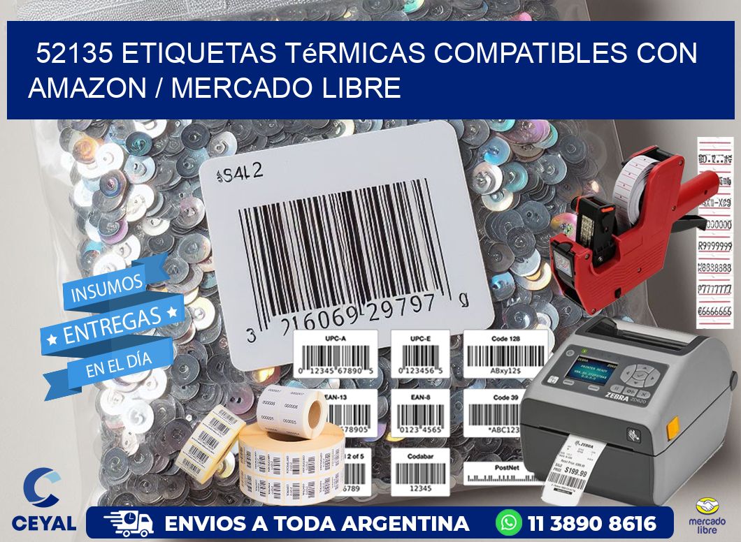52135 etiquetas térmicas compatibles con Amazon / Mercado Libre