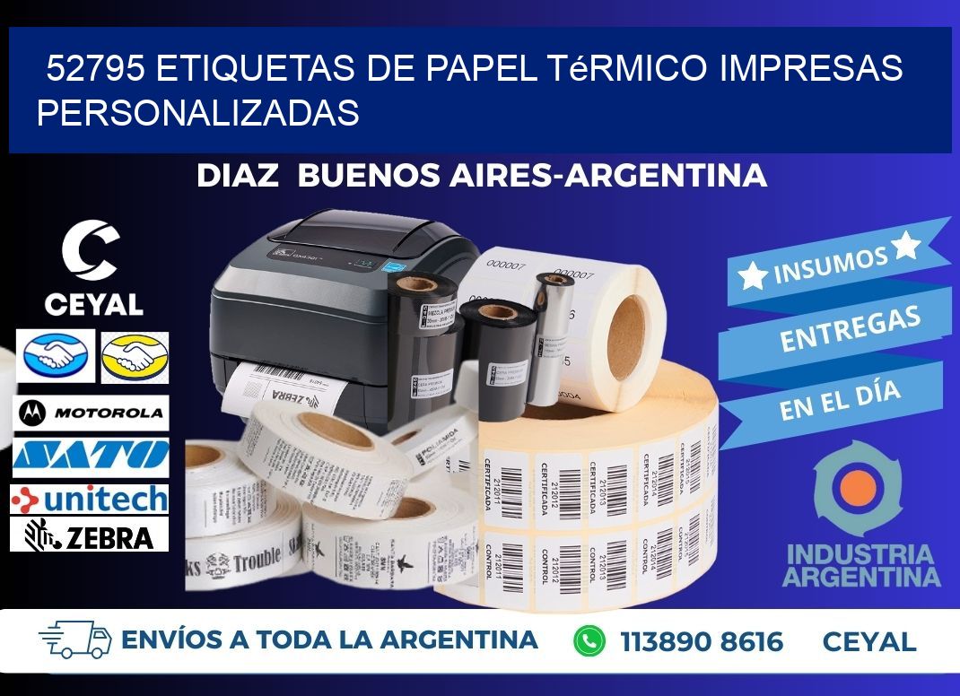 52795 Etiquetas de papel térmico impresas personalizadas