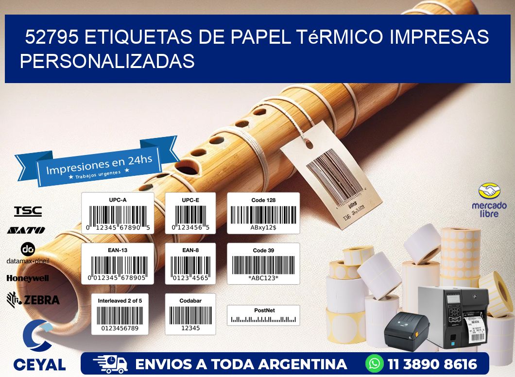 52795 Etiquetas de papel térmico impresas personalizadas