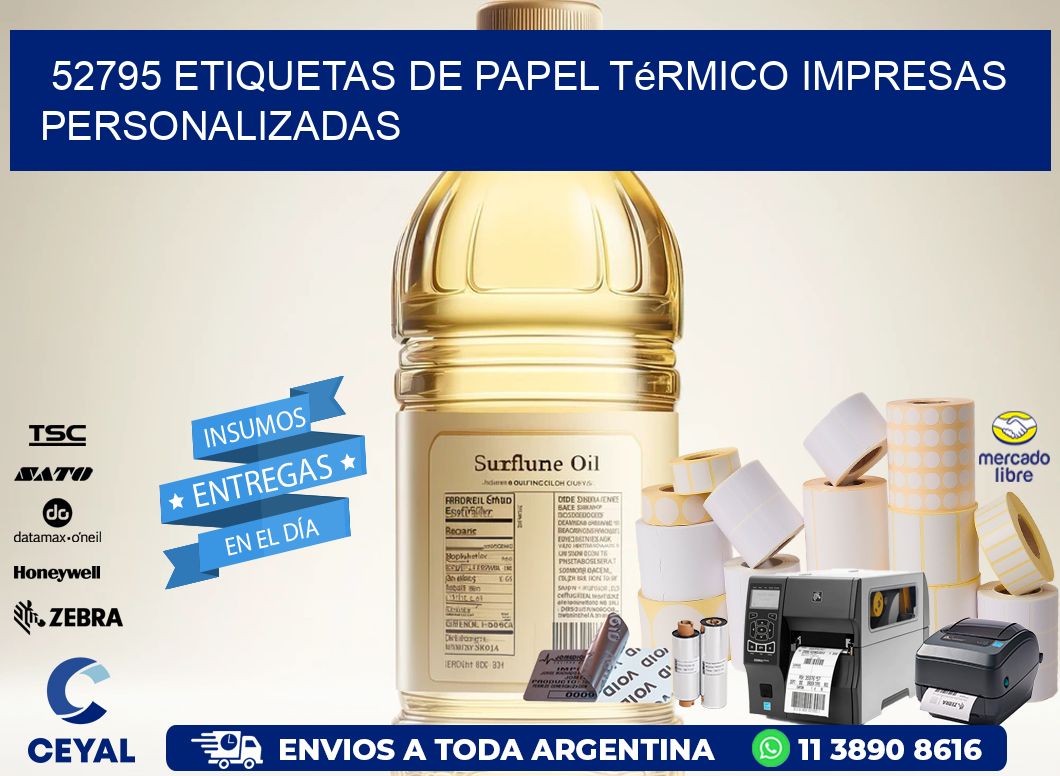 52795 Etiquetas de papel térmico impresas personalizadas