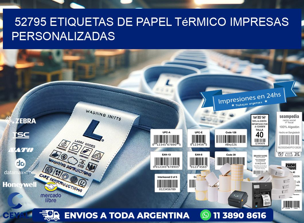 52795 Etiquetas de papel térmico impresas personalizadas