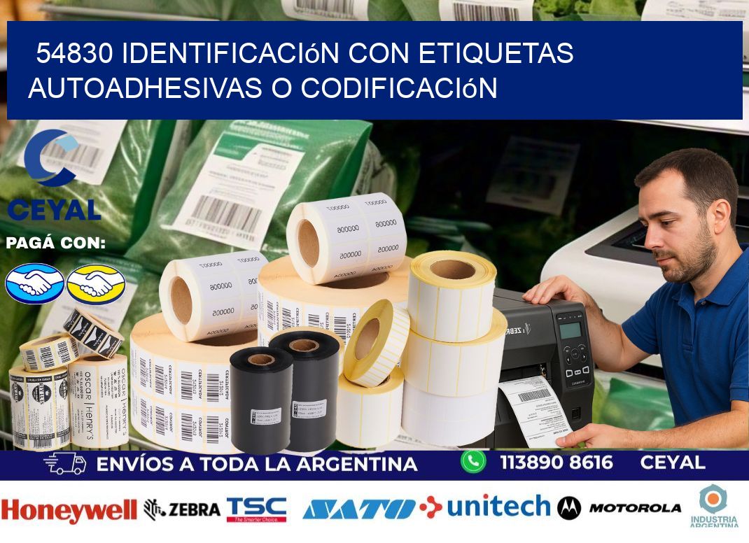 54830 identificación con etiquetas autoadhesivas o codificación