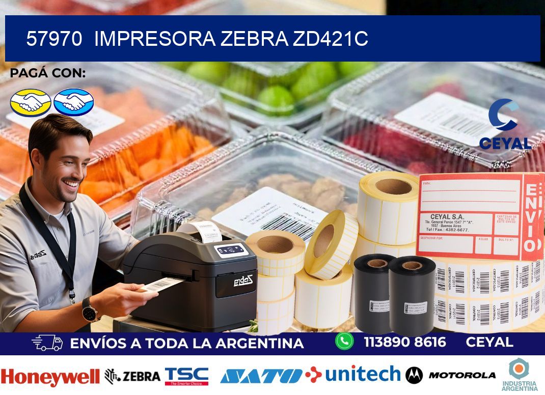 57970 Impresora Zebra zd421c
