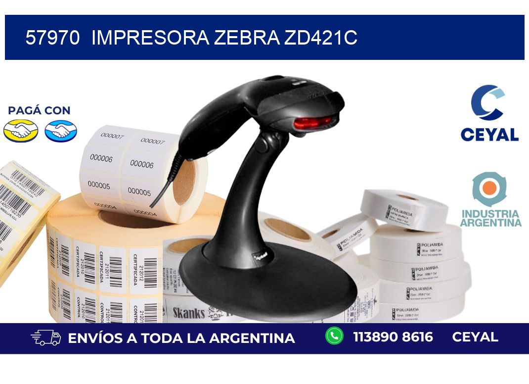 57970 Impresora Zebra zd421c