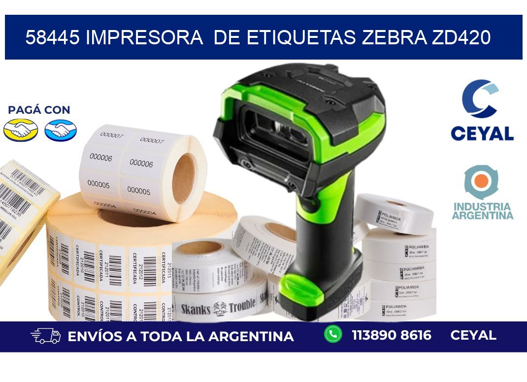 58445 impresora  de etiquetas Zebra ZD420
