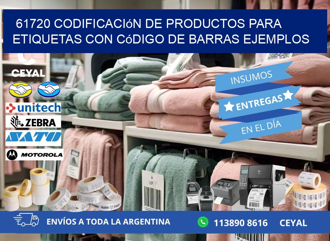 61720 Codificación de productos para etiquetas con código de barras ejemplos
