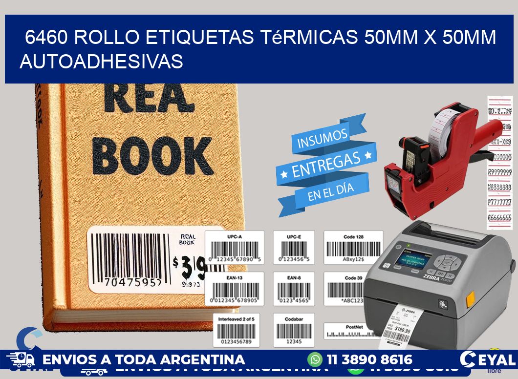 6460 Rollo Etiquetas Térmicas 50mm X 50mm Autoadhesivas
