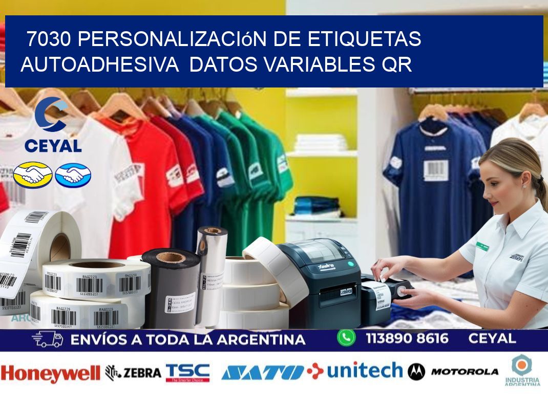 7030 Personalización de etiquetas autoadhesiva  datos variables QR