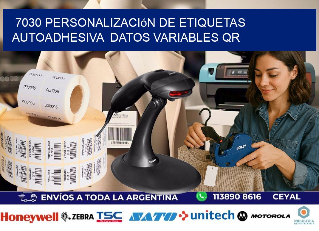 7030 Personalización de etiquetas autoadhesiva  datos variables QR