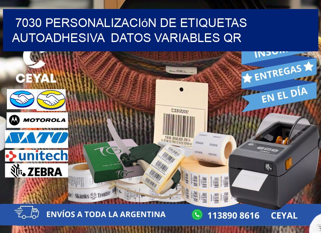 7030 Personalización de etiquetas autoadhesiva  datos variables QR