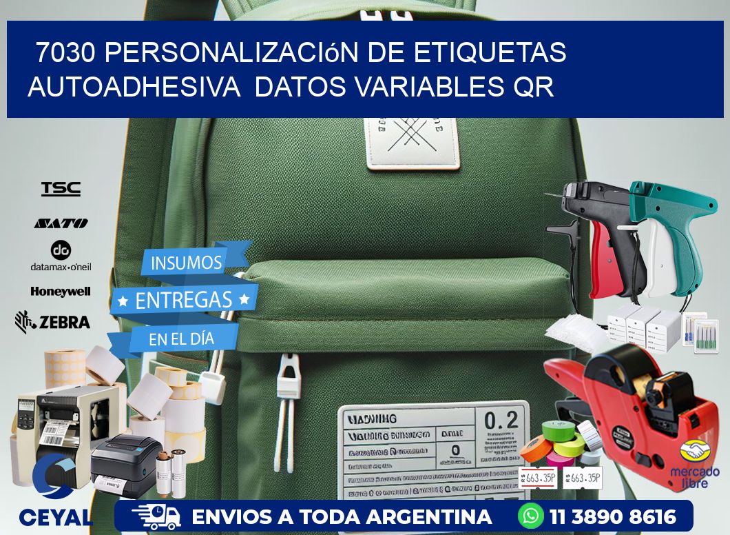 7030 Personalización de etiquetas autoadhesiva  datos variables QR
