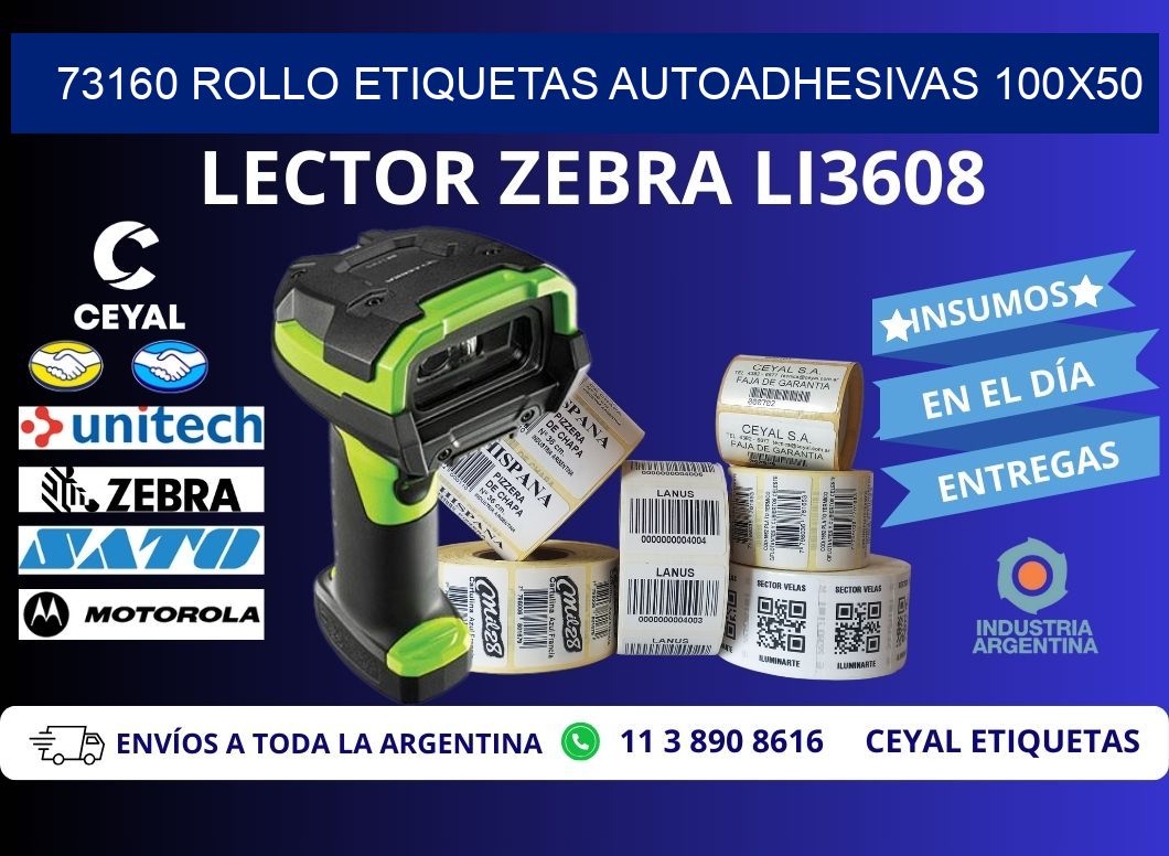 73160 Rollo Etiquetas autoadhesivas 100x50