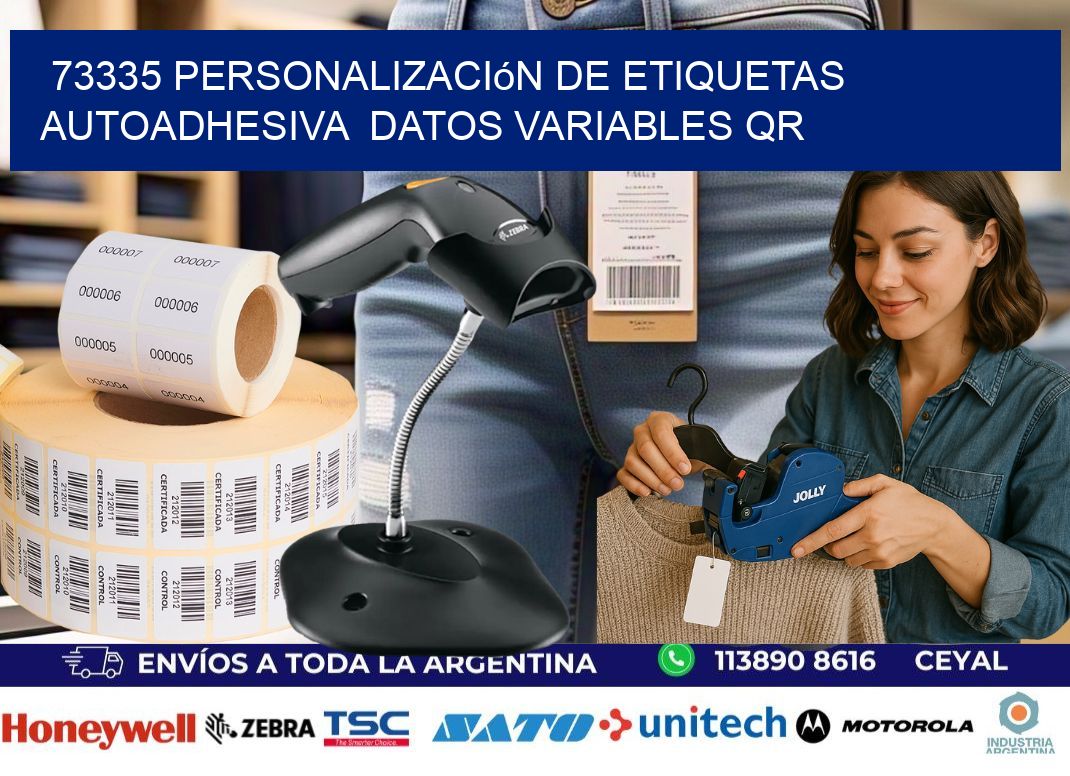 73335 Personalización de etiquetas autoadhesiva  datos variables QR