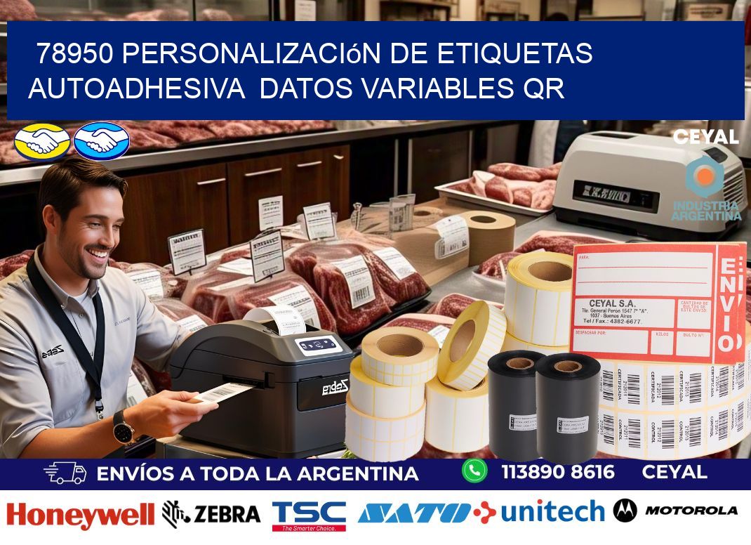 78950 Personalización de etiquetas autoadhesiva datos variables QR