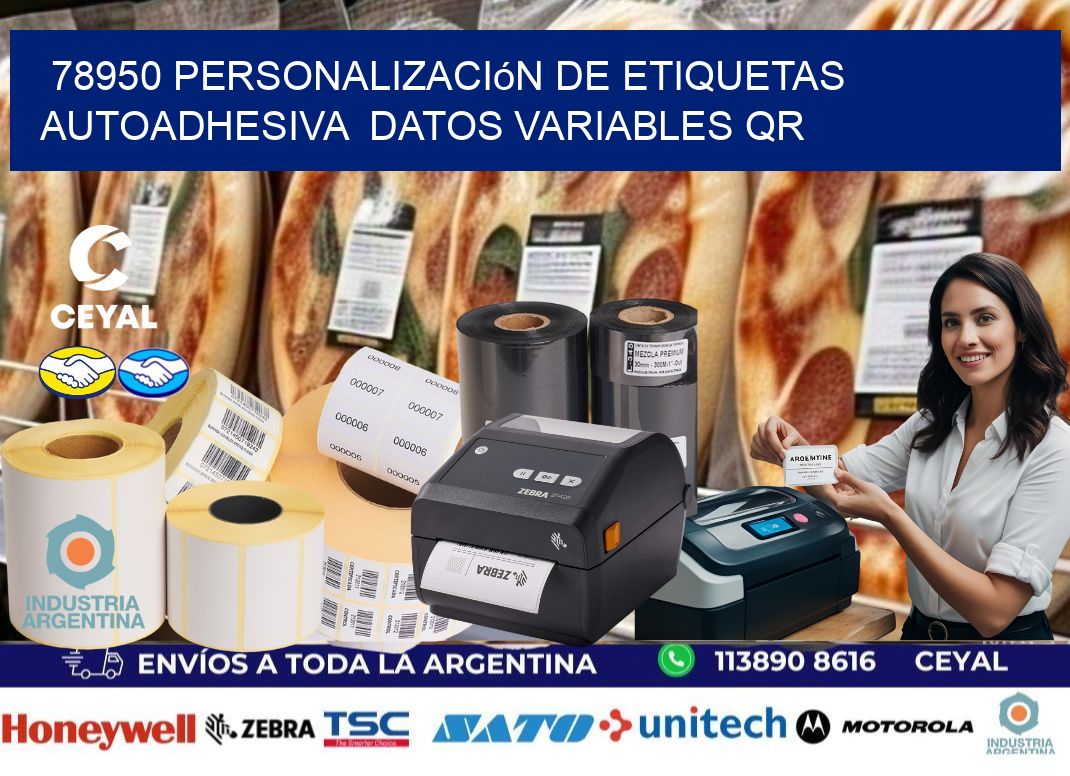 78950 Personalización de etiquetas autoadhesiva datos variables QR