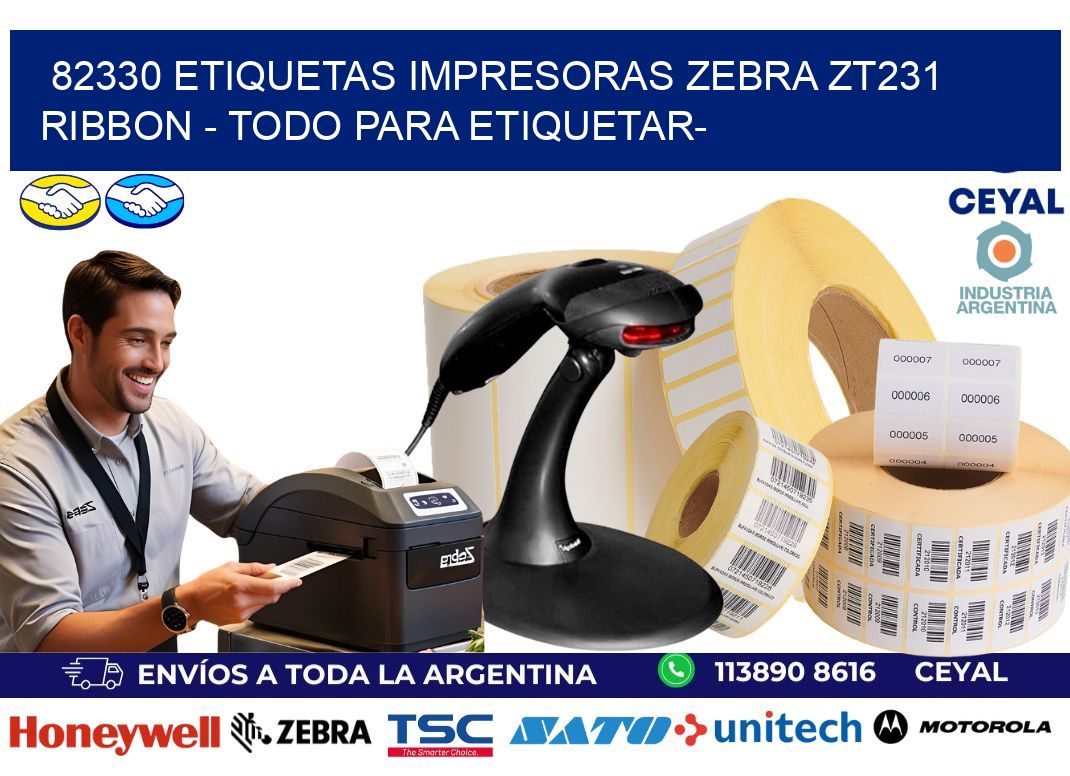 82330 etiquetas impresoras zebra zt231 ribbon - Todo para Etiquetar-