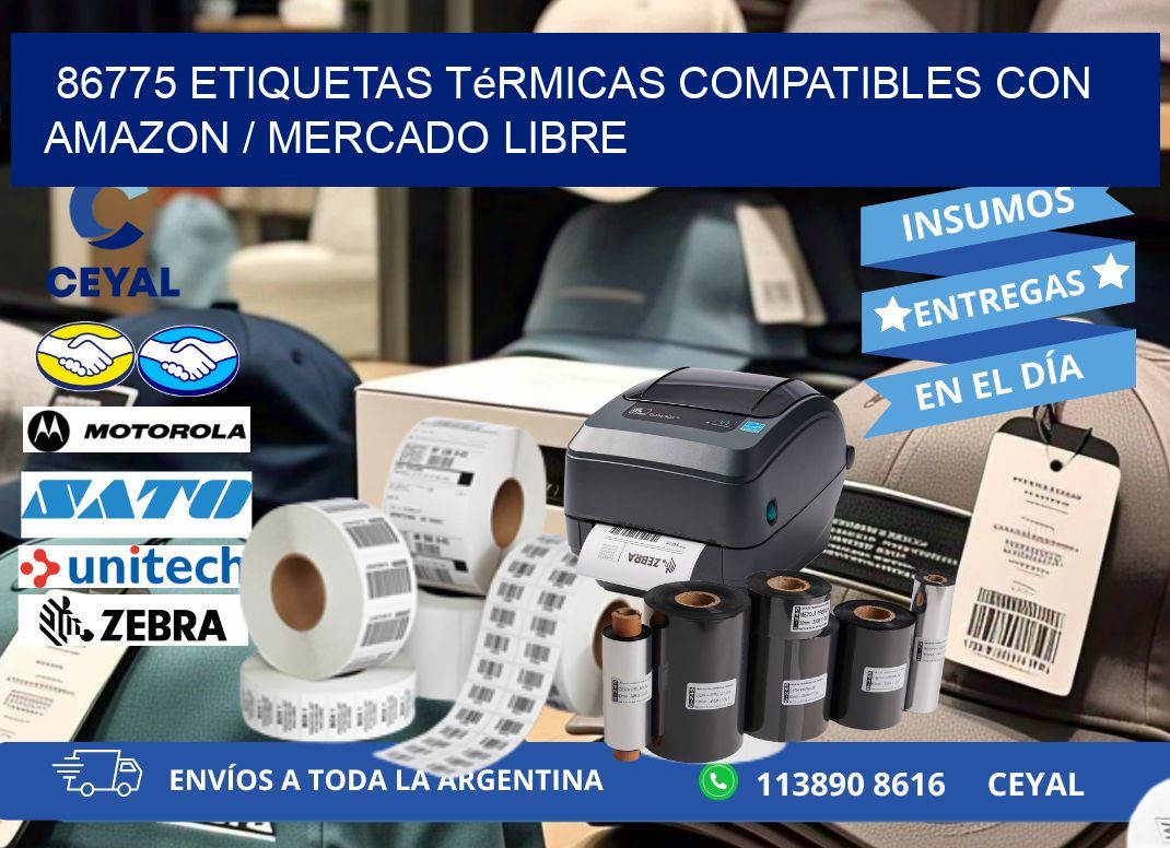 86775 etiquetas térmicas compatibles con Amazon / Mercado Libre
