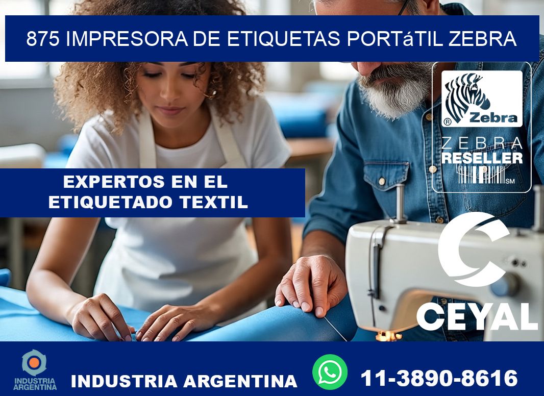 875 impresora de etiquetas portátil Zebra